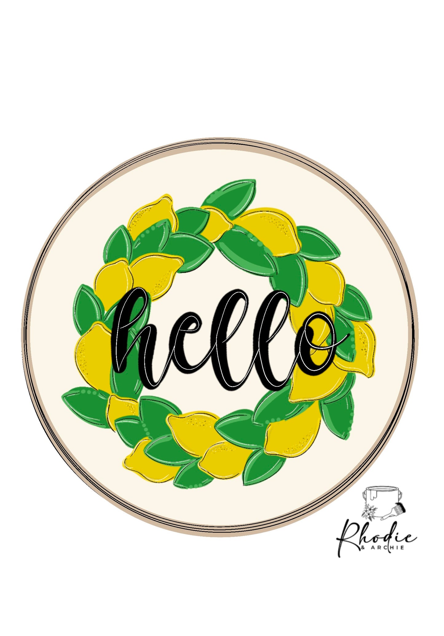 Hello Round Door Hanger Blank | Farmhouse Wood Sign DIY