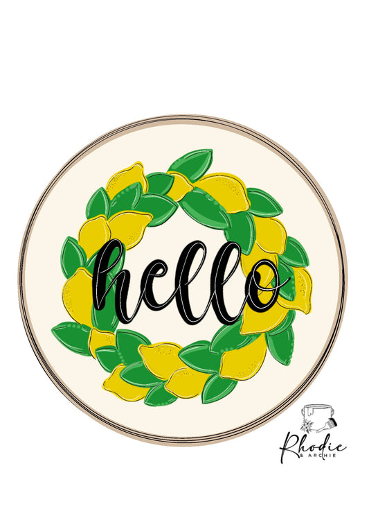 Hello Round Door Hanger Blank | Farmhouse Wood Sign DIY