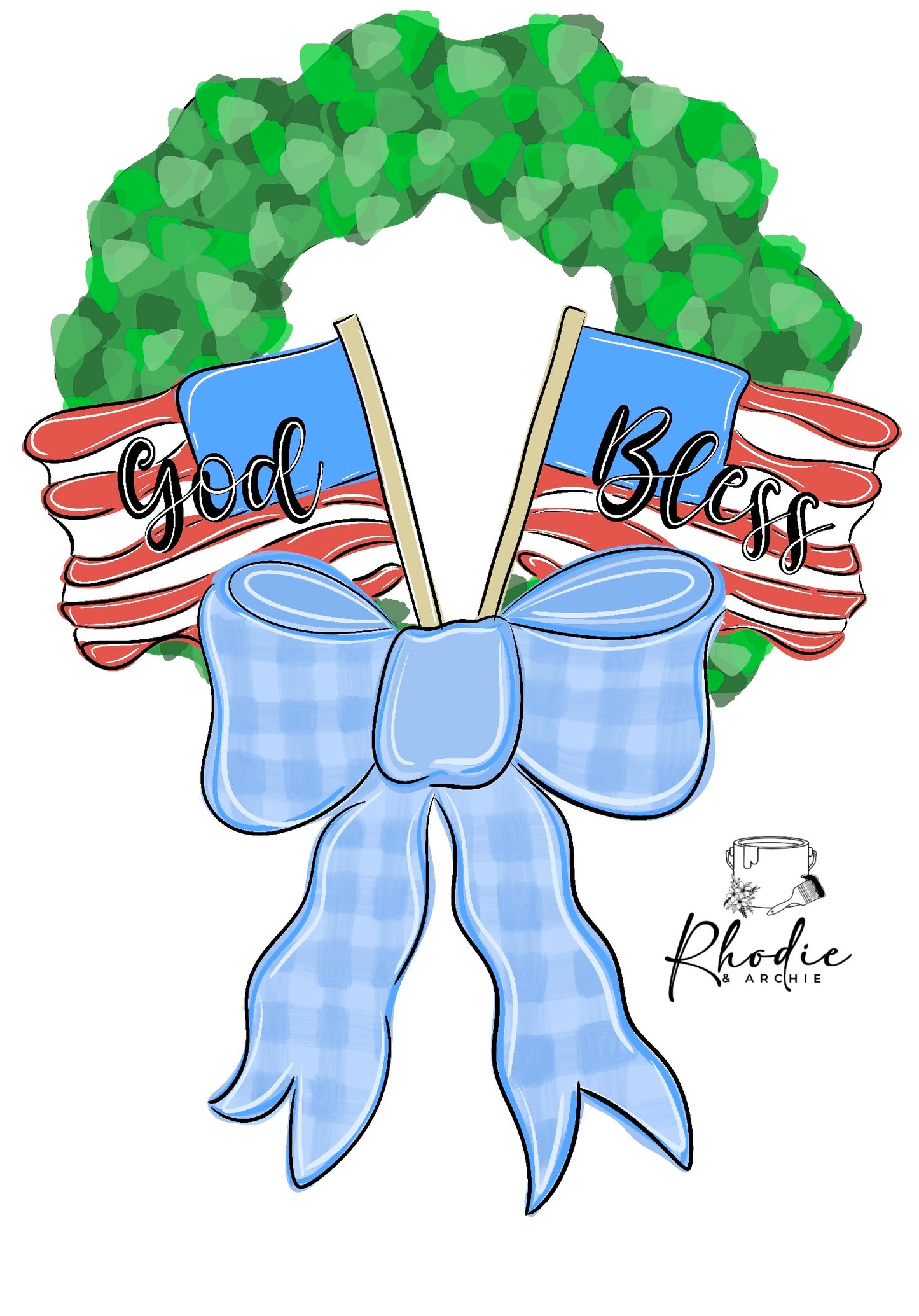 God Bless America Wreath Blank | Patriotic Wood Craft