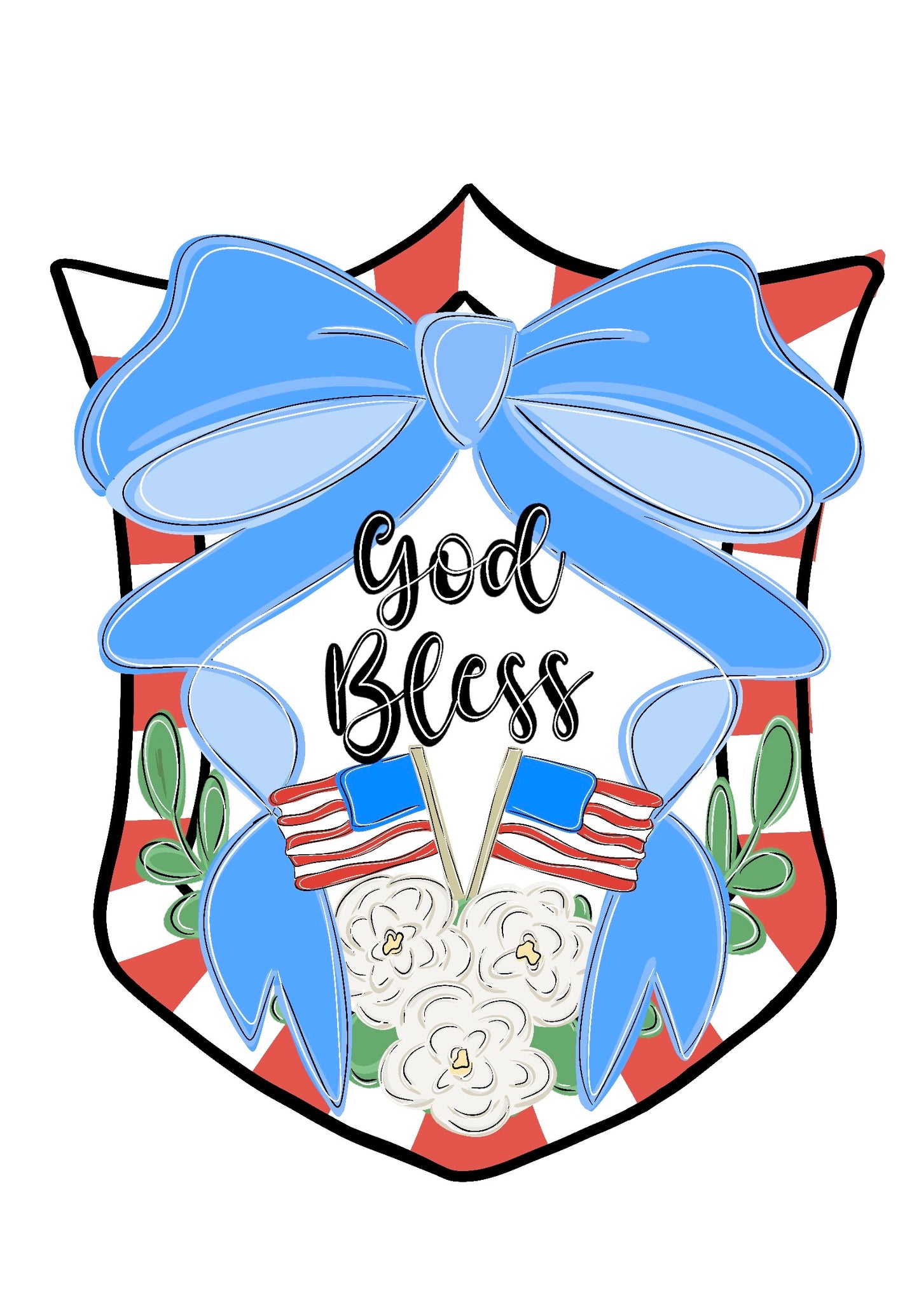 God Bless America Shield Blank | Patriotic Wood Craft