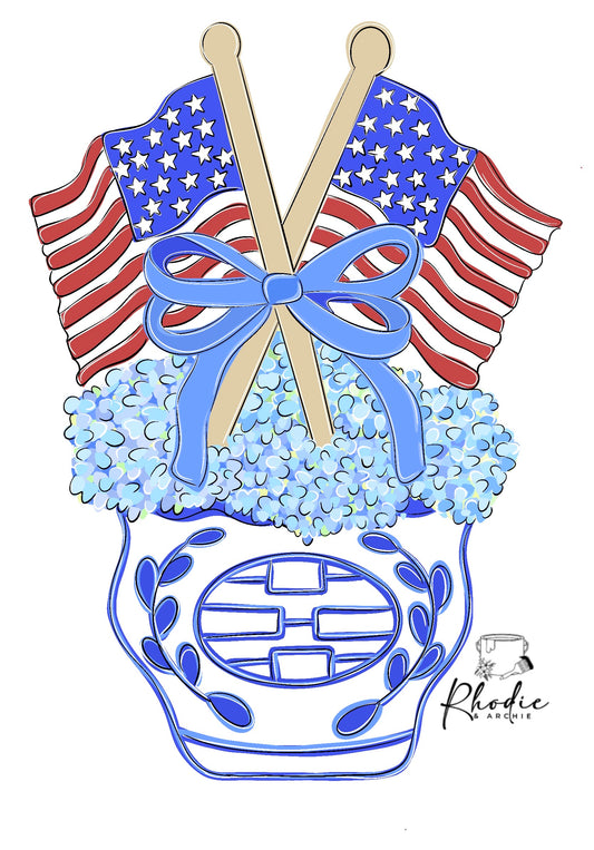 Patriotic Vase Door Hanger | USA-Themed Wood Craft