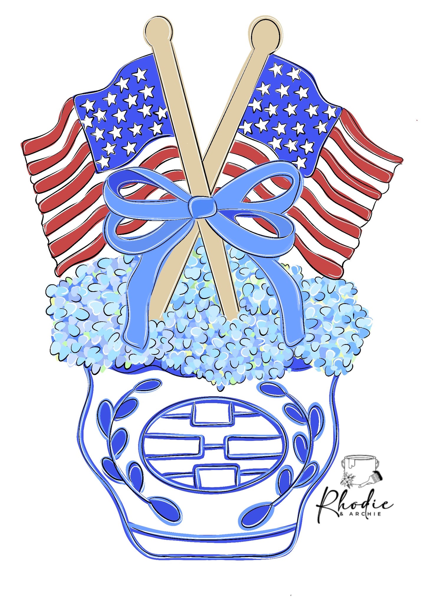 Patriotic Vase Door Hanger | USA-Themed Wood Craft