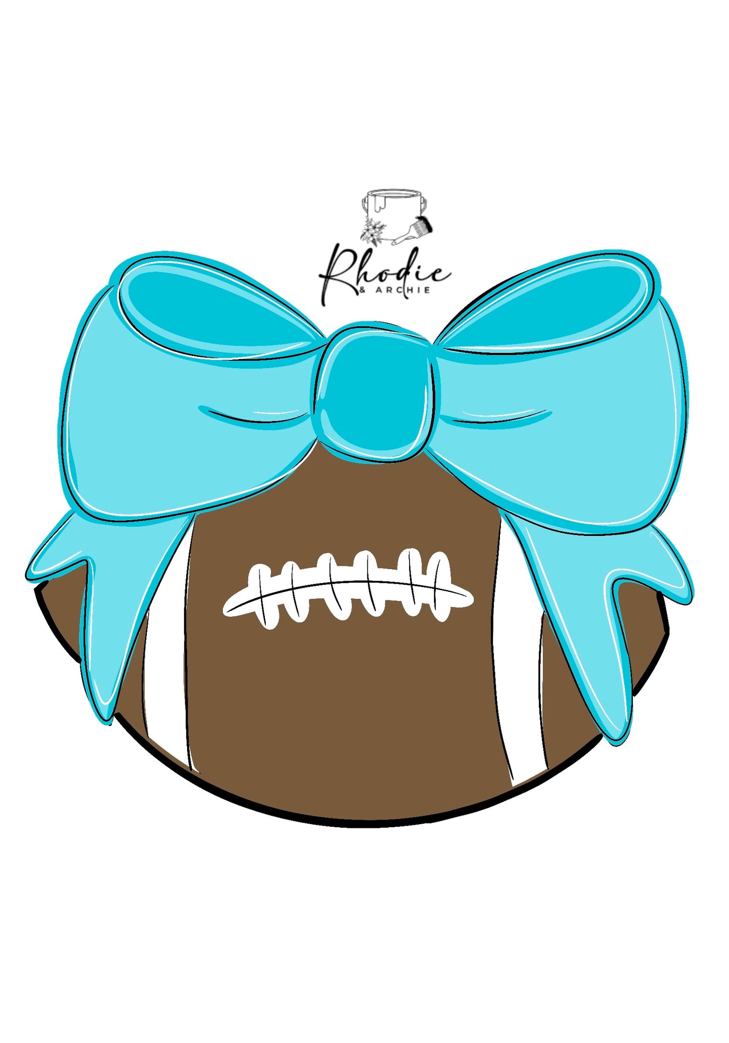 Football Bow Door Hanger | Sports Wood Craft Blank