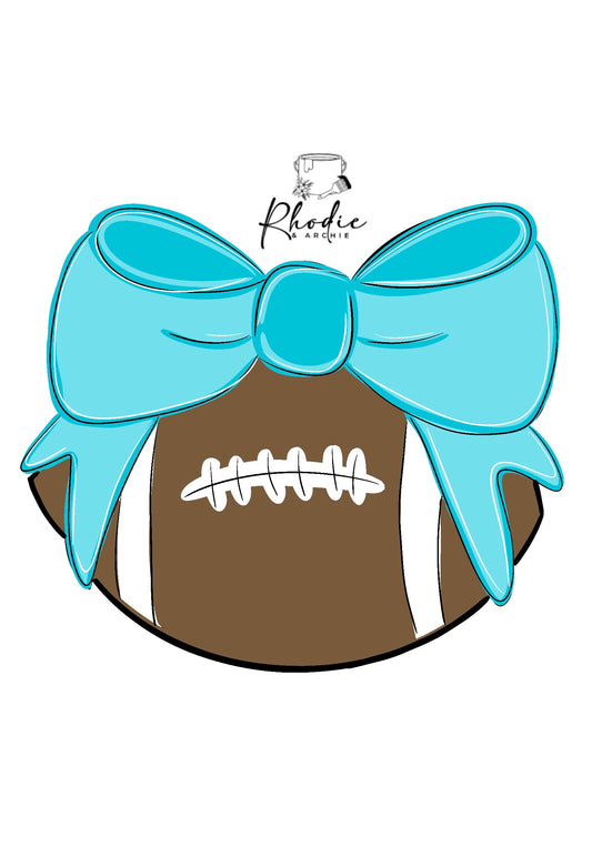 Football Bow Door Hanger | Sports Wood Craft Blank