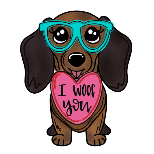 Valentine I Woof You Dachshund (MJ024)