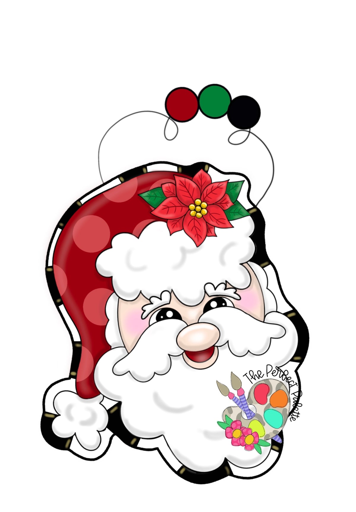 Holly Jolly Santa Ornament (PP109-O)