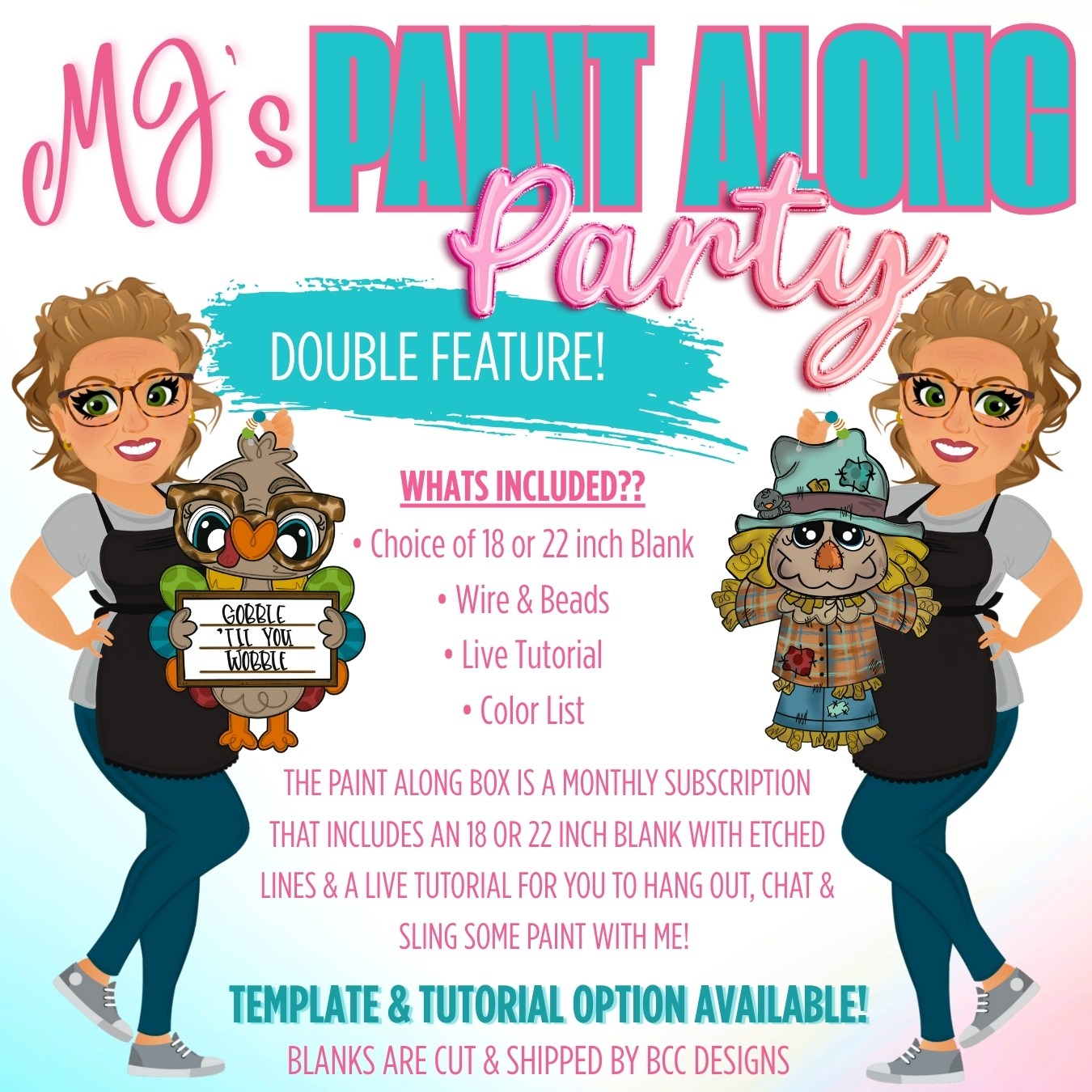 MJ's Paint Along Party Blanks
