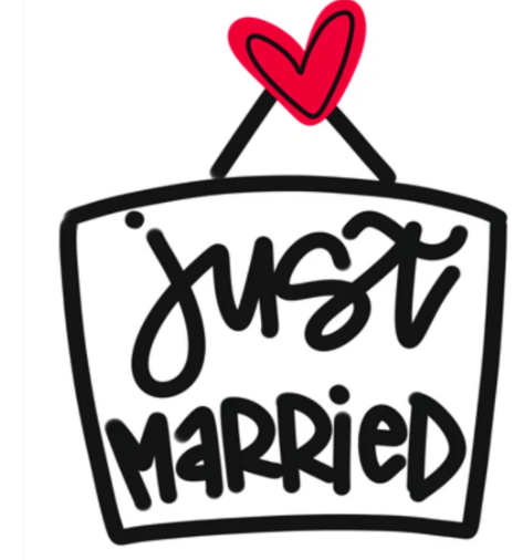 Just Married Sign | Wedding DIY Craft Blank