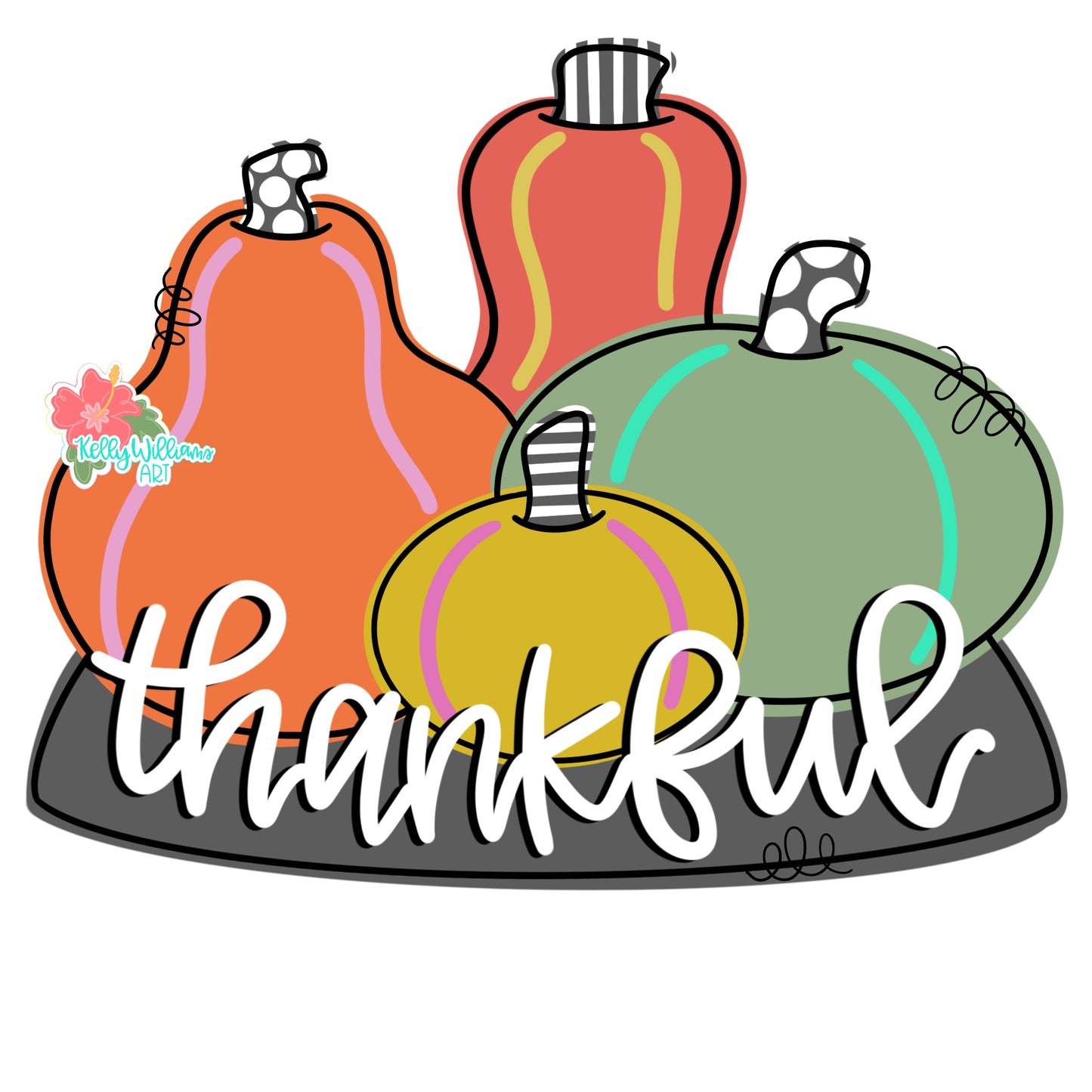 3D Thankful Pumpkin & Gourd (KA016-3D)