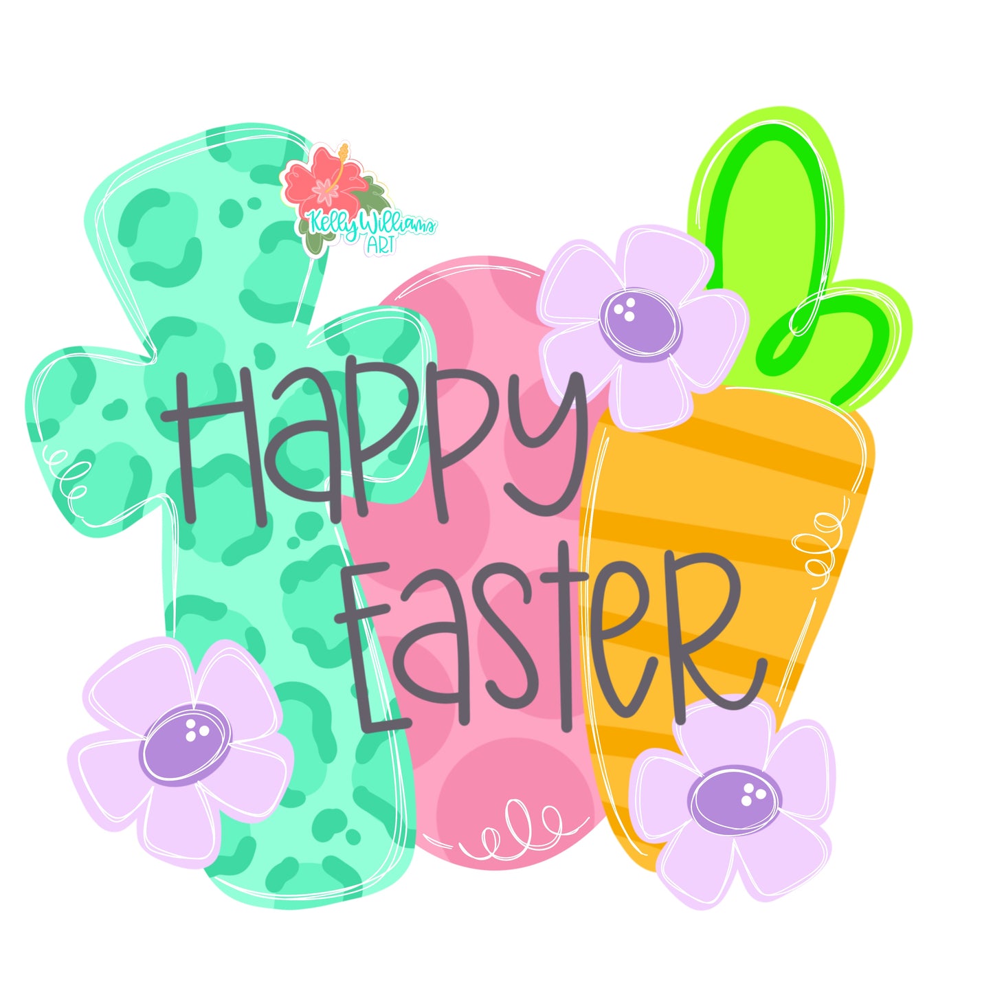 Happy Easter Cross & Carrots (KA064)