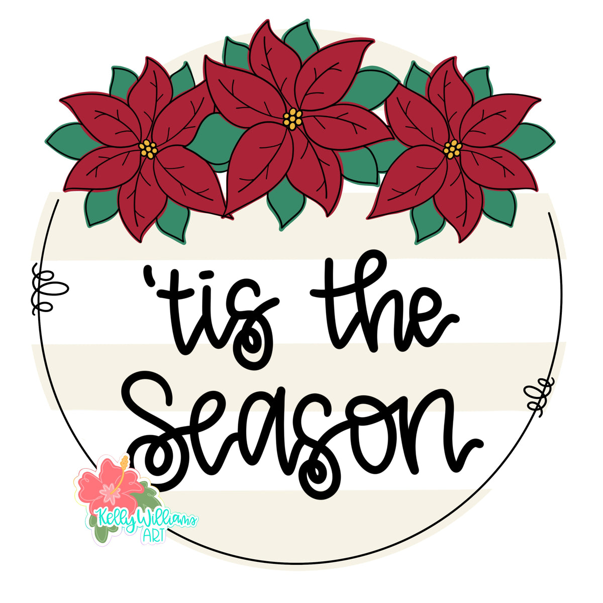 Tis The Season Poinsettia Round (KA109)