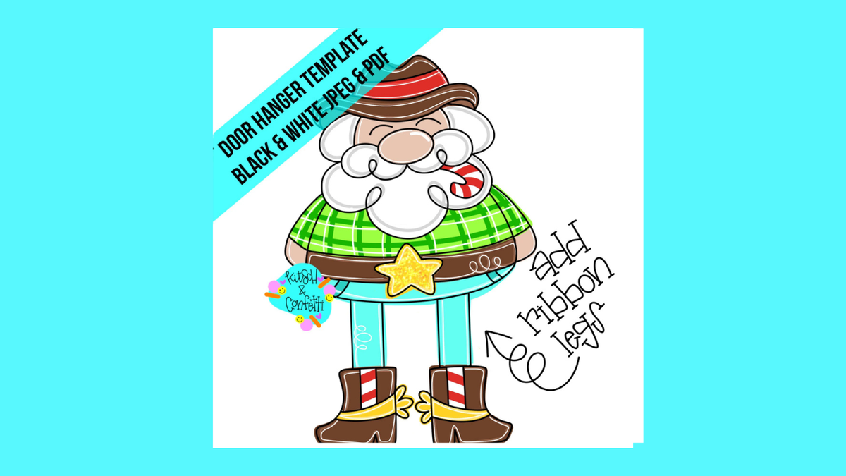 Ribbon Leg Cowboy Santa Ornament (KC095-O)