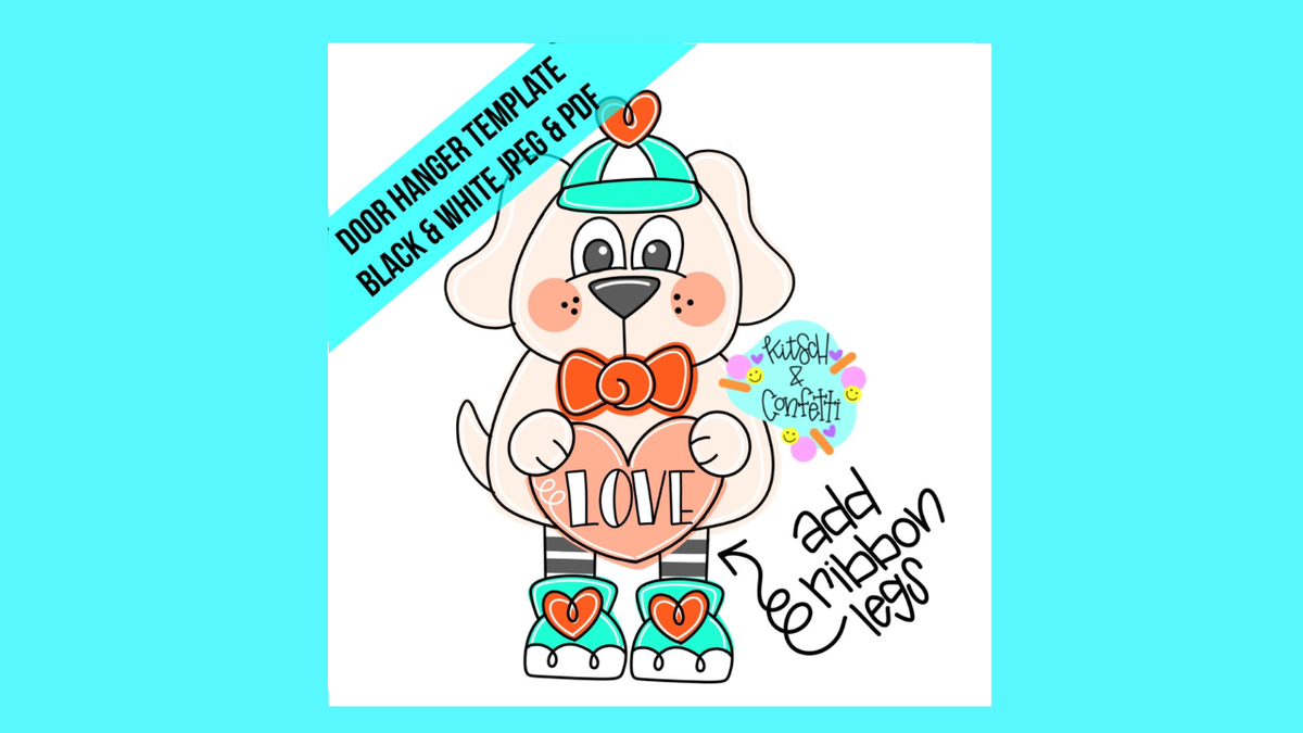 Ribbon Leg Valentine Dog (KC339)