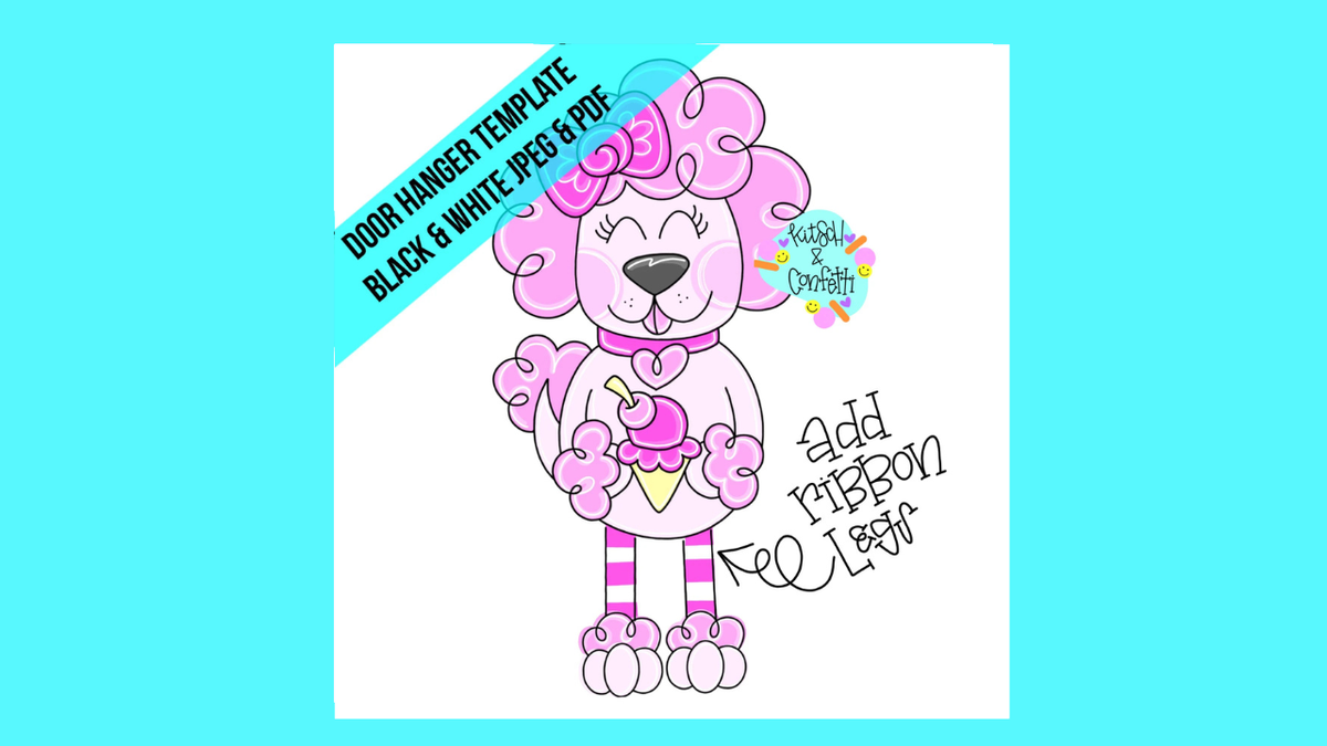 Ribbon Leg Valentine Poodle (KC340)