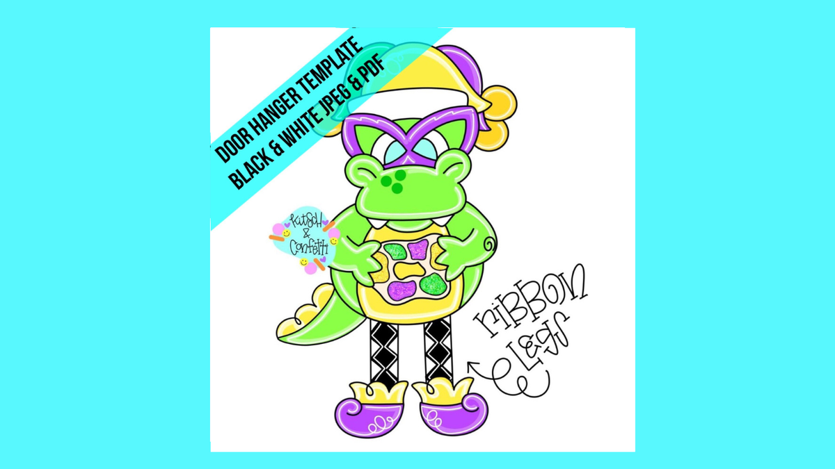 Ribbon Leg Mardi Gras Gator (KC342)