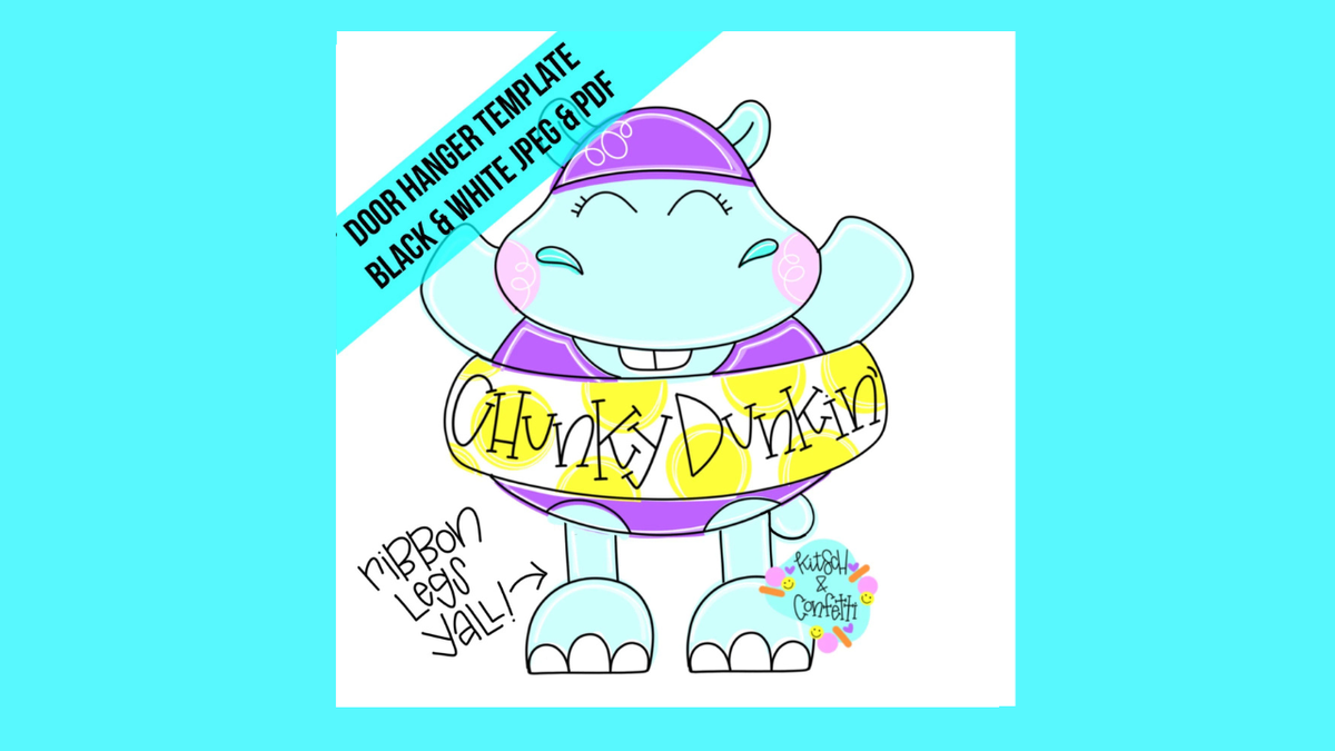 Ribbon Leg Chunky Dunkin Hippo (KC351)