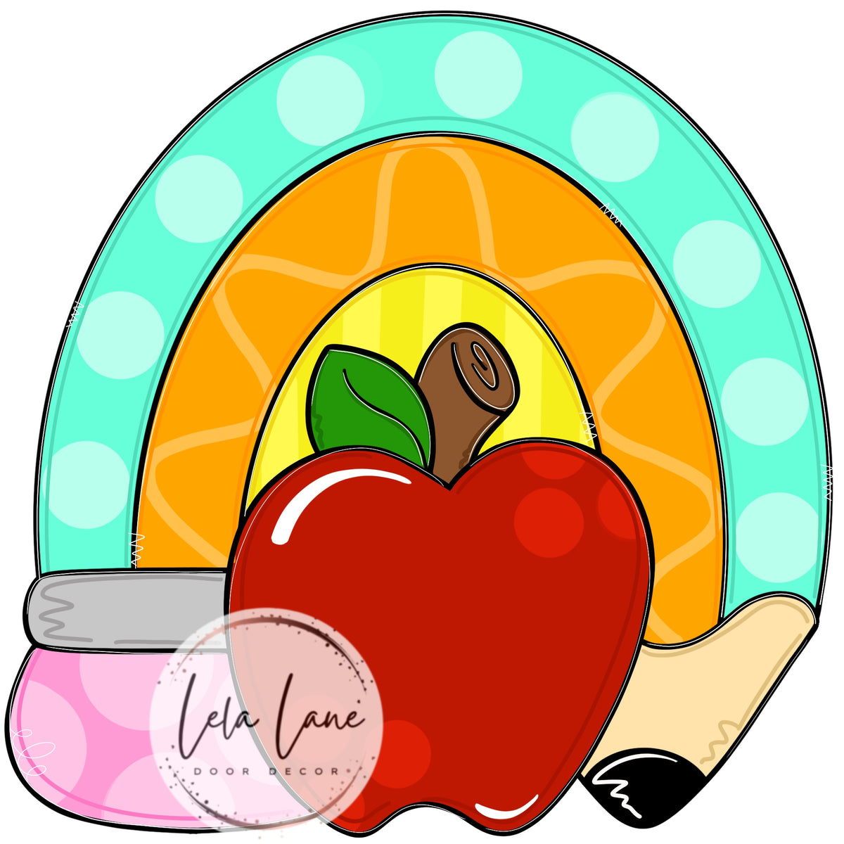 Teacher Apple Rainbow (LL075)
