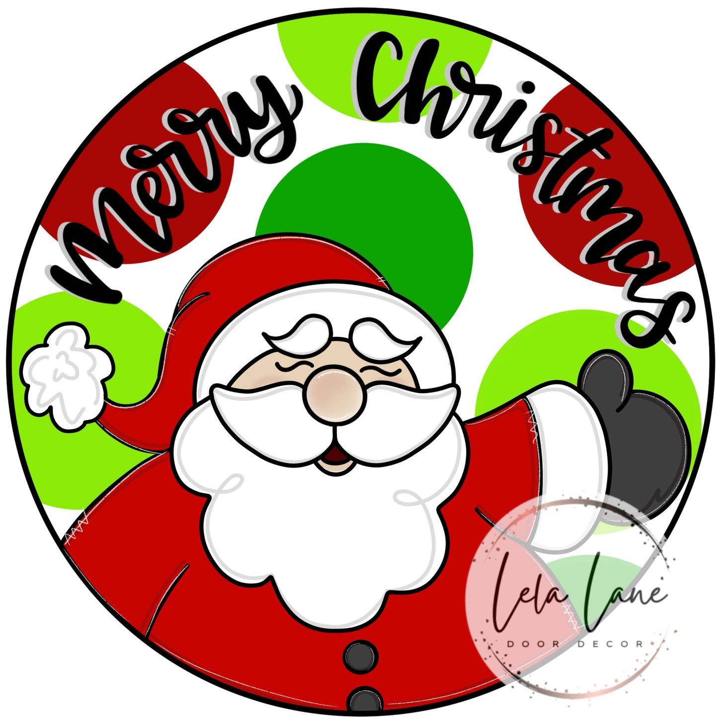 Merry Christmas Santa Round Ornament (LL177-O)