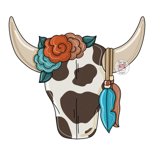 Floral Southwestern Cow (PC091)
