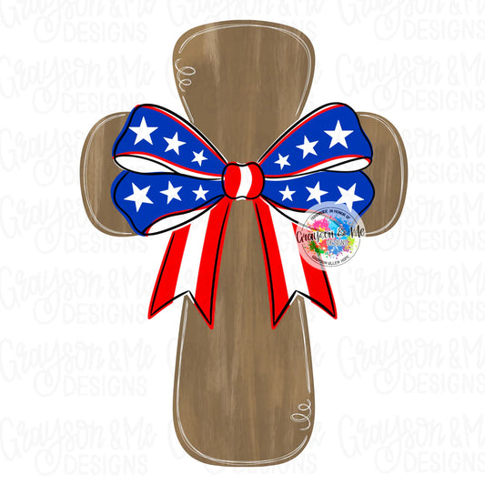 Patriotic Cross - Laser Ready SVG
