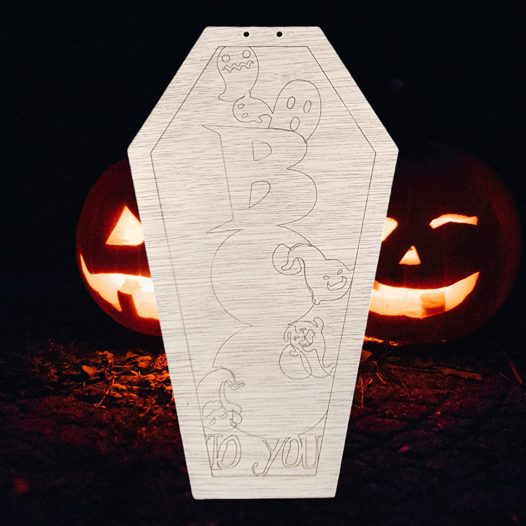 Boo Coffin Blank | Unfinished Craft Blank