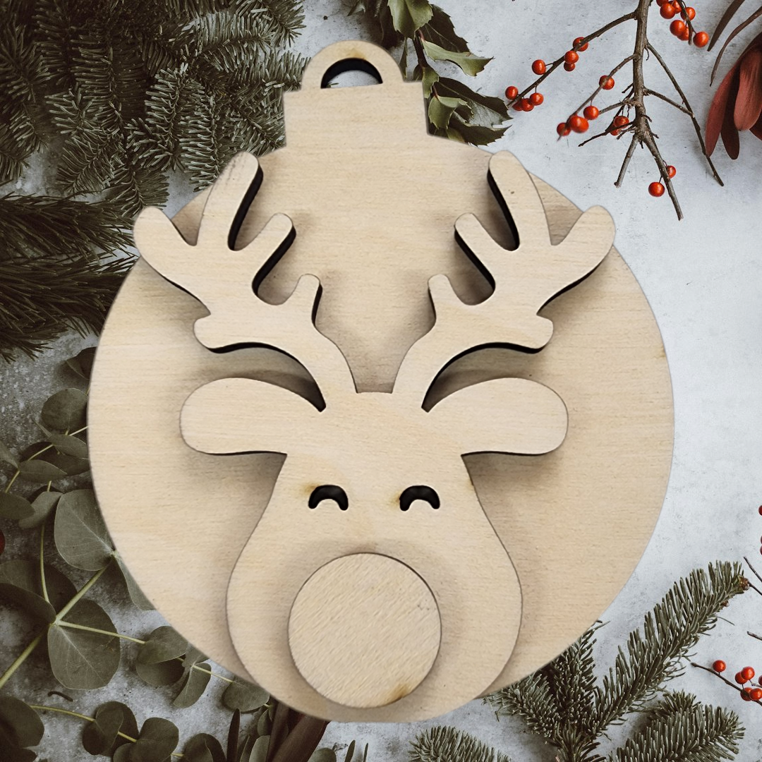 Rudolph Layered Ornament Blank