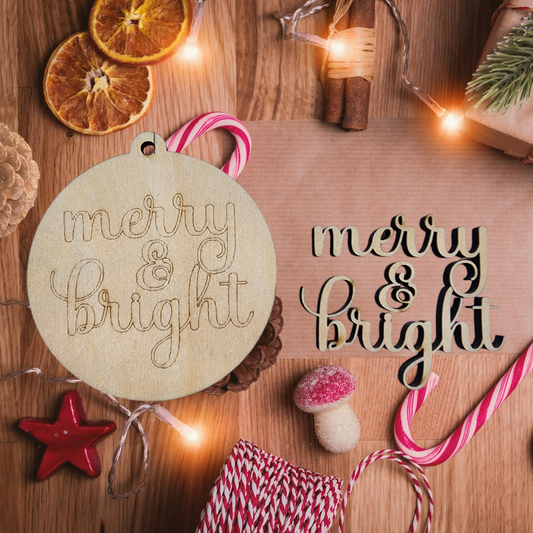 Merry & Bright 3D Ornament Blank (BC025)