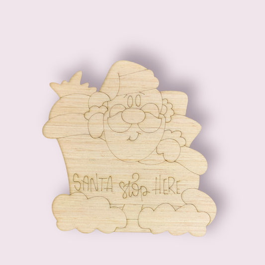 Santa Stop Here Sleigh - Laser Ready SVG