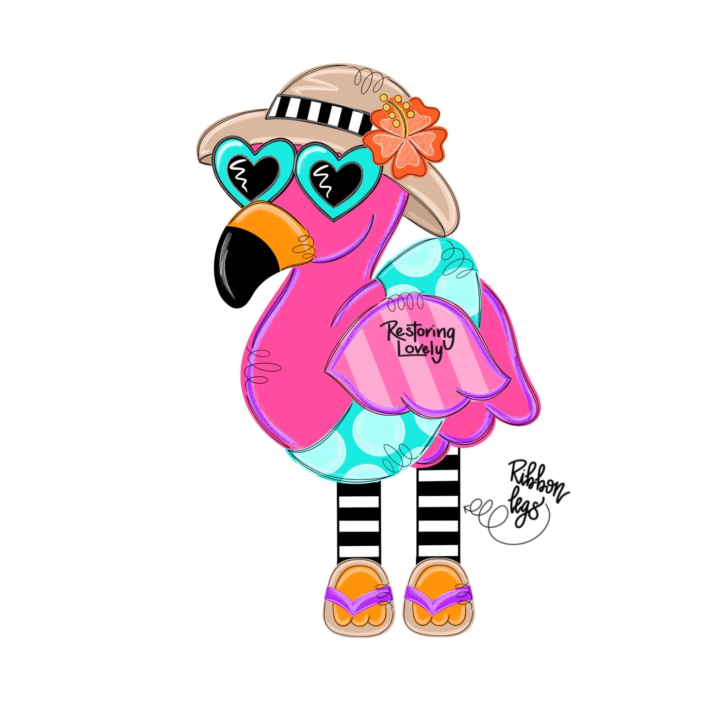 Ribbon Leg Float Flamingo (RL125)