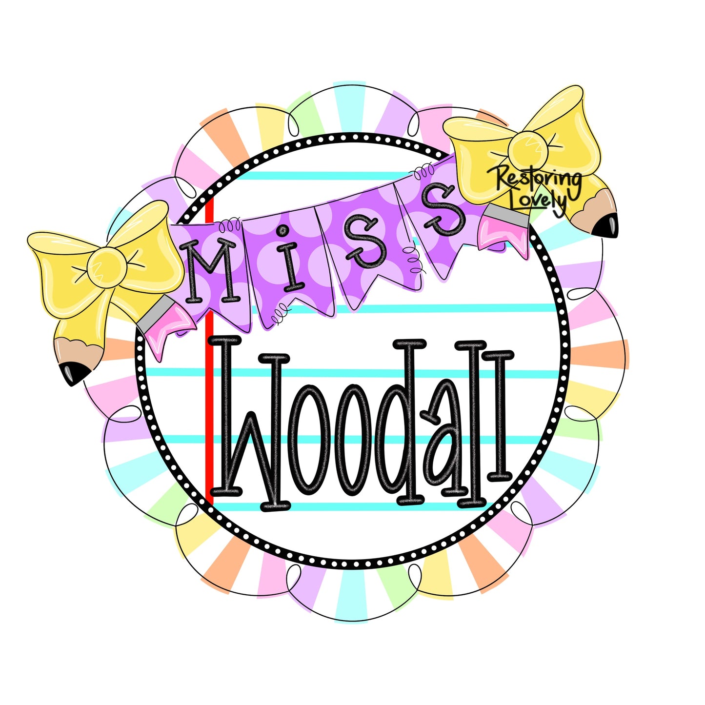 Miss Teacher Scallop Round (RL148)