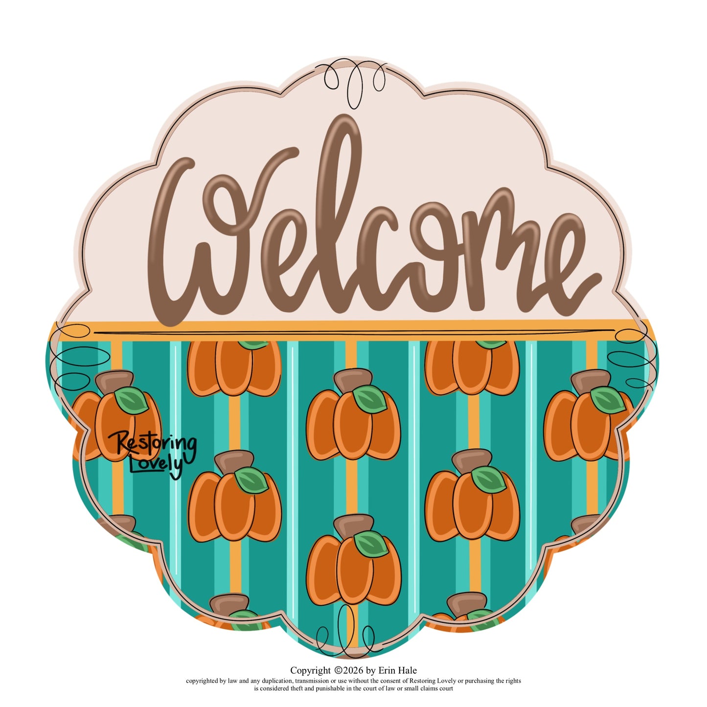 3D Welcome Pumpkin Scallop (RL207-3D)