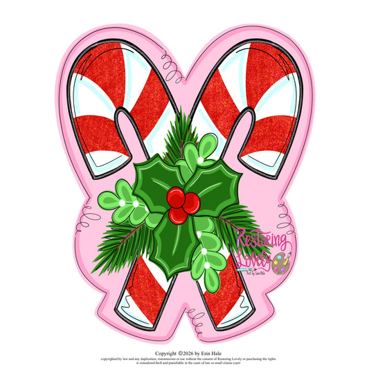 Candy Cane/Holly Ornament (RL232-O)