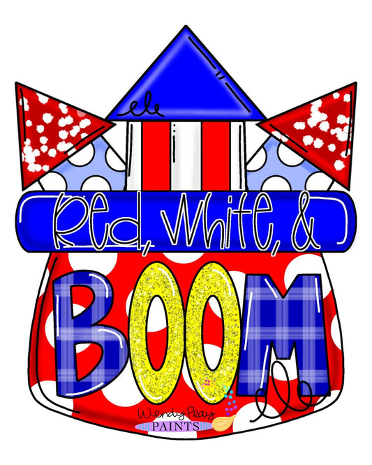 3D Red White & Boom (WP085-3D)