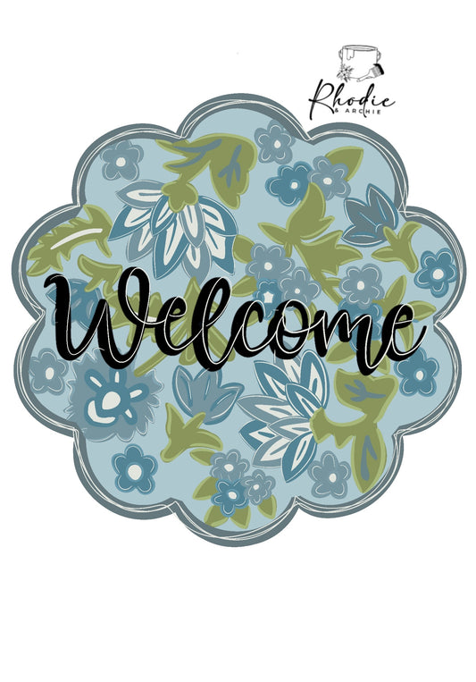 Scallop Welcome Round Blank | Unfinished Wood Sign DIY