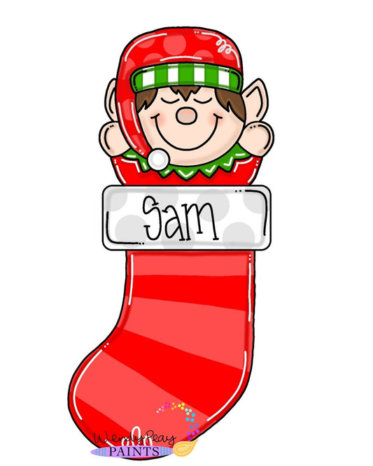 Boy Elf Stocking Ornament (WP039-O)