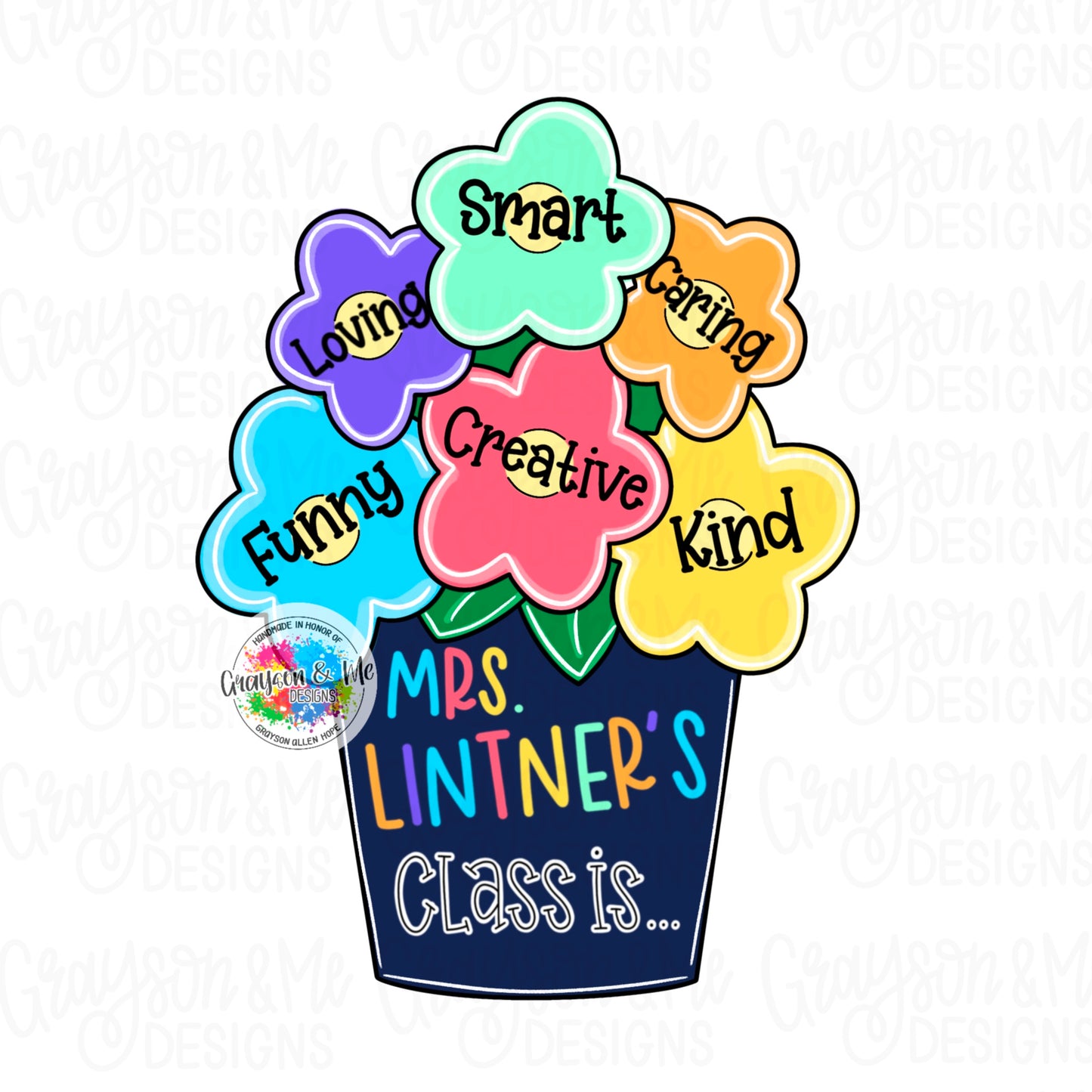 Teacher Flower Pot Wood Blank | Classroom Letter DIY