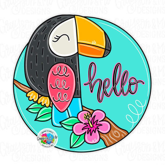 Toucan Hello Door Hanger | Tropical Wood Sign DIY