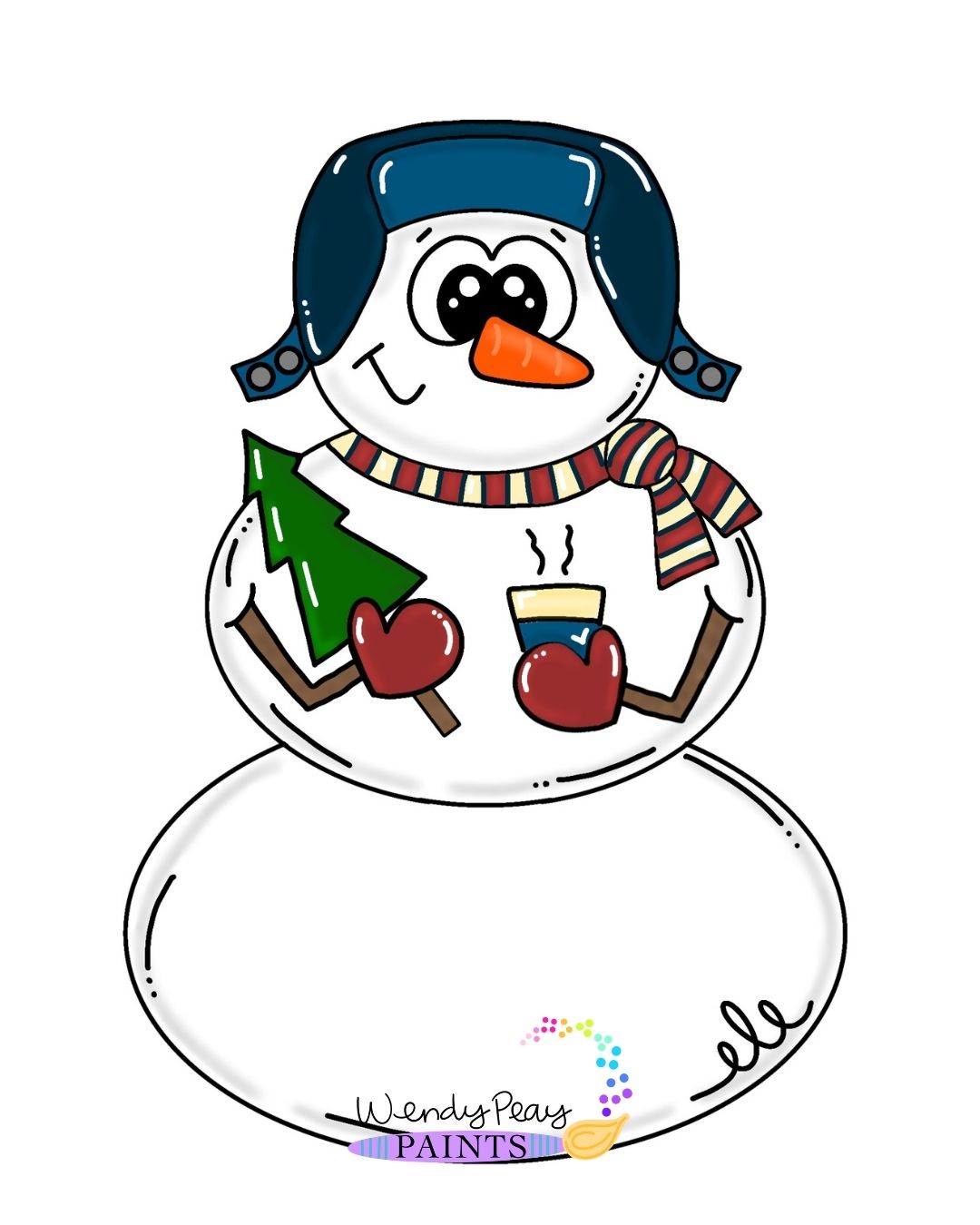 Winter Snowman Ornament (WP023-O)