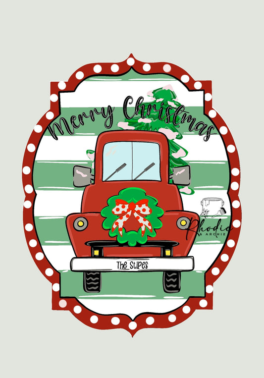 Christmas Truck Plaque (RA099O)