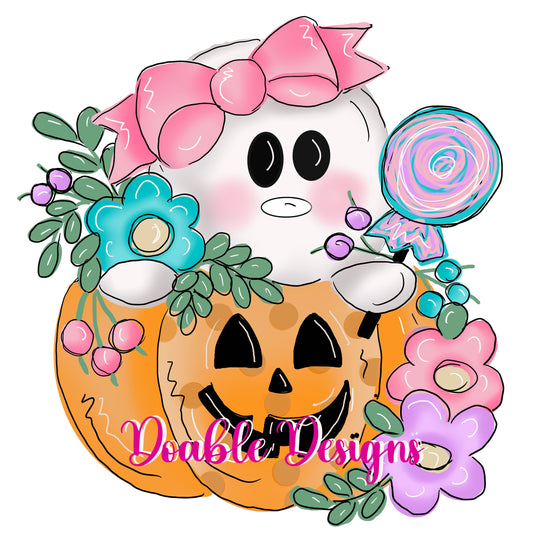 Doable Designs Ghost Pumpkin Plywood Cutout | DIY Decor