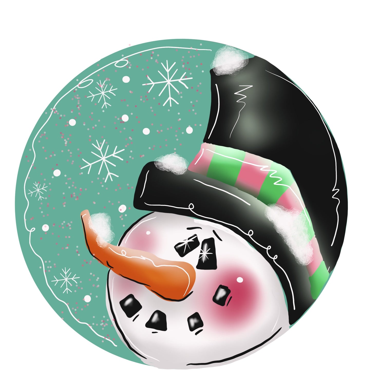 Snowman Round Ornament (DD026-O)
