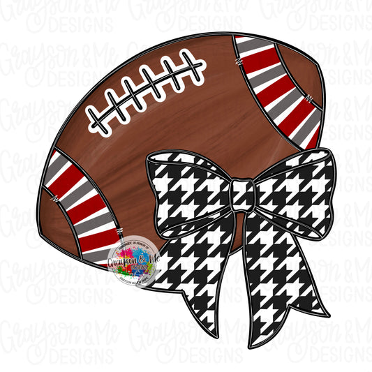 Houndstooth Football Bow (GM042)