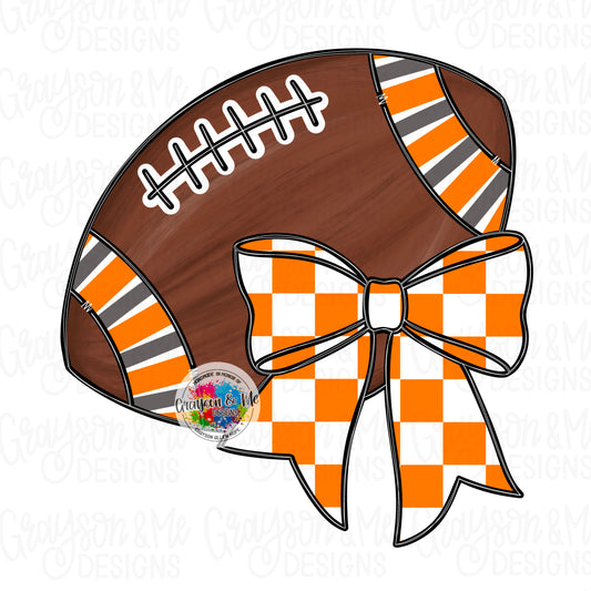 Checkered Football Bow (GM041)