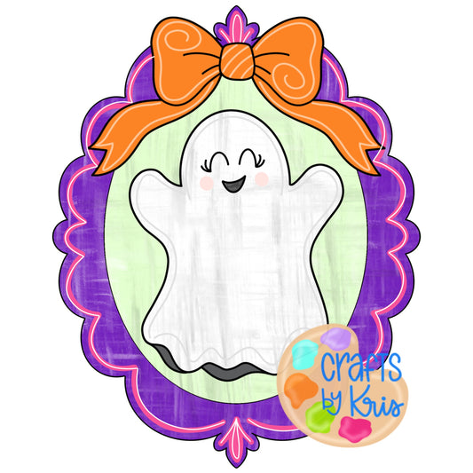 3D Smiling Ghost With Bow (CK082-3D) (Copy)