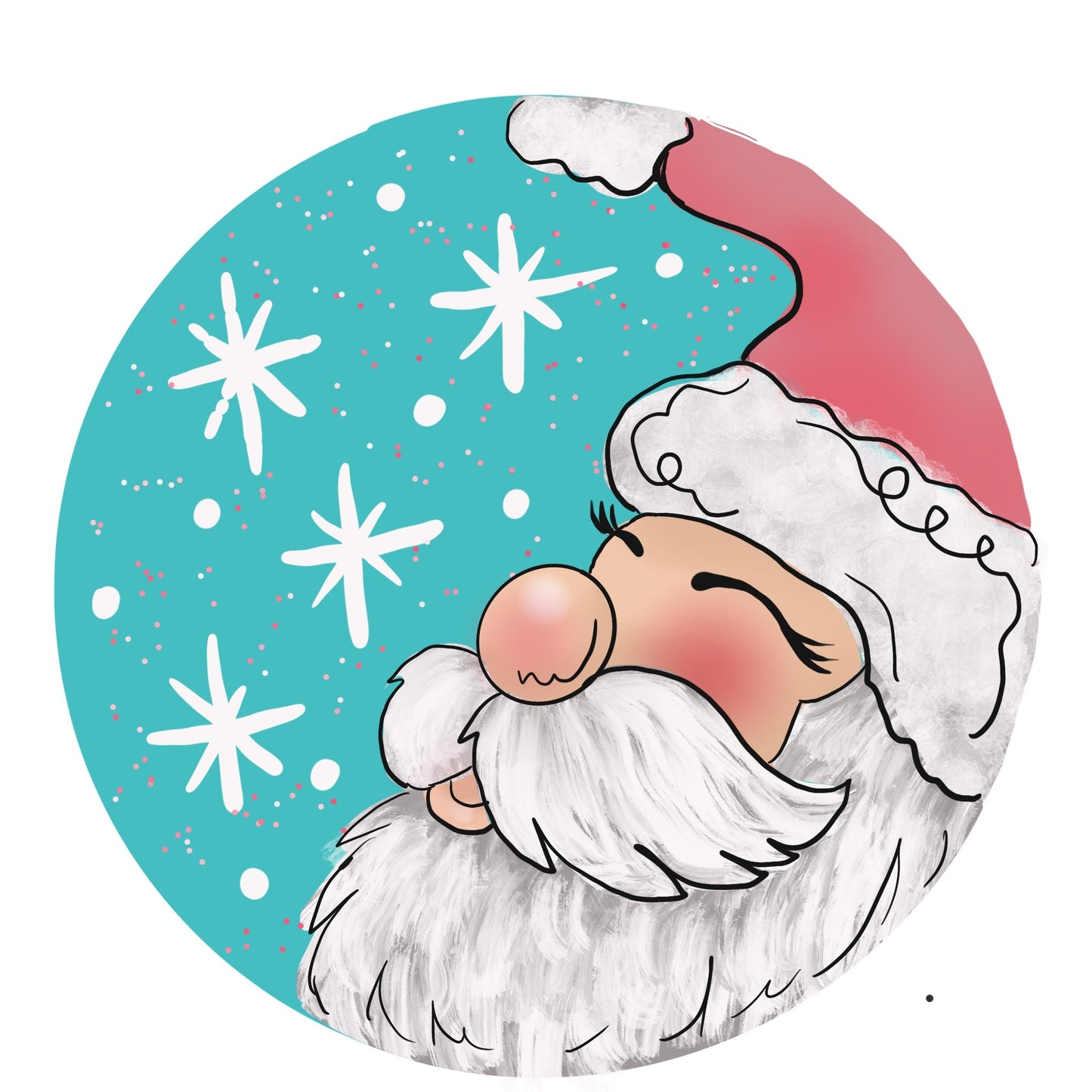 Santa Round Ornament (DD028-O)