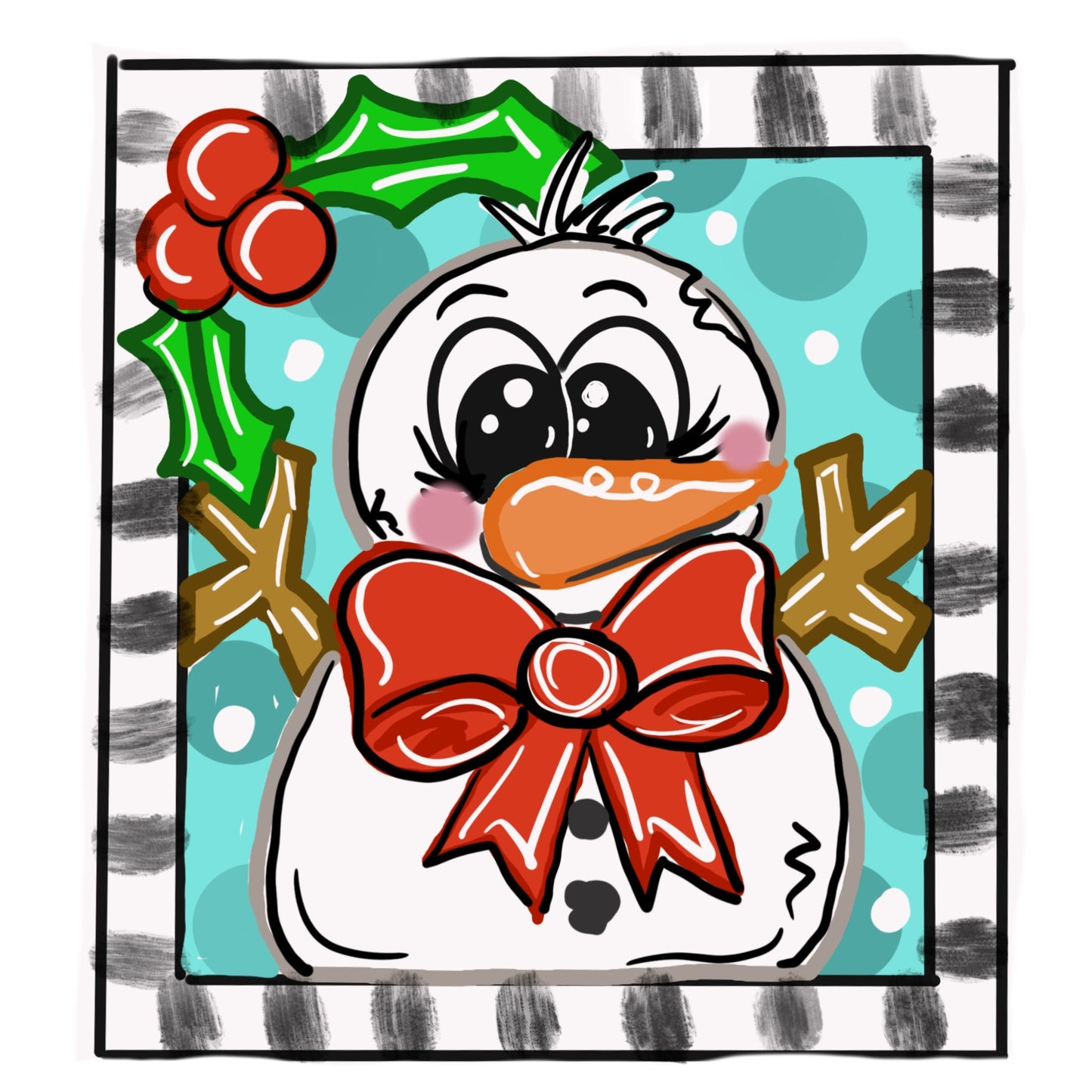 Snowman Square Ornament (DD035-O)