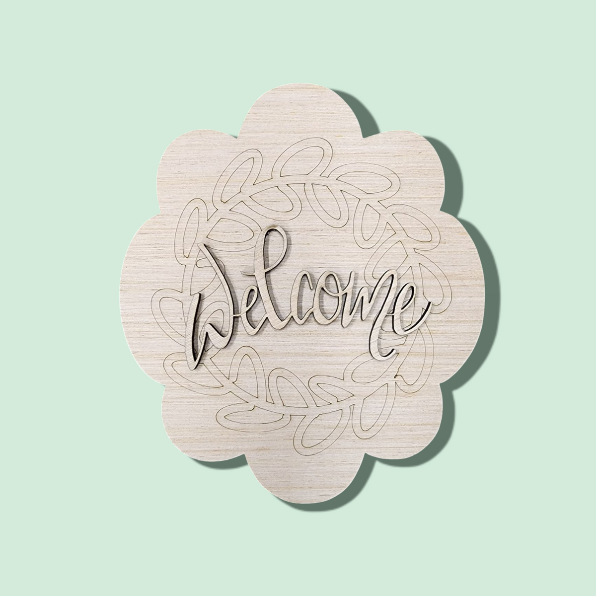 3D Welcome Round| DIY Craft Blank | Unfinished Door Hanger Blank