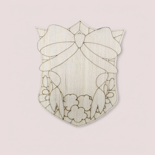 Shield Plaque With Bow Blank | Rustic Wood Sign DIY