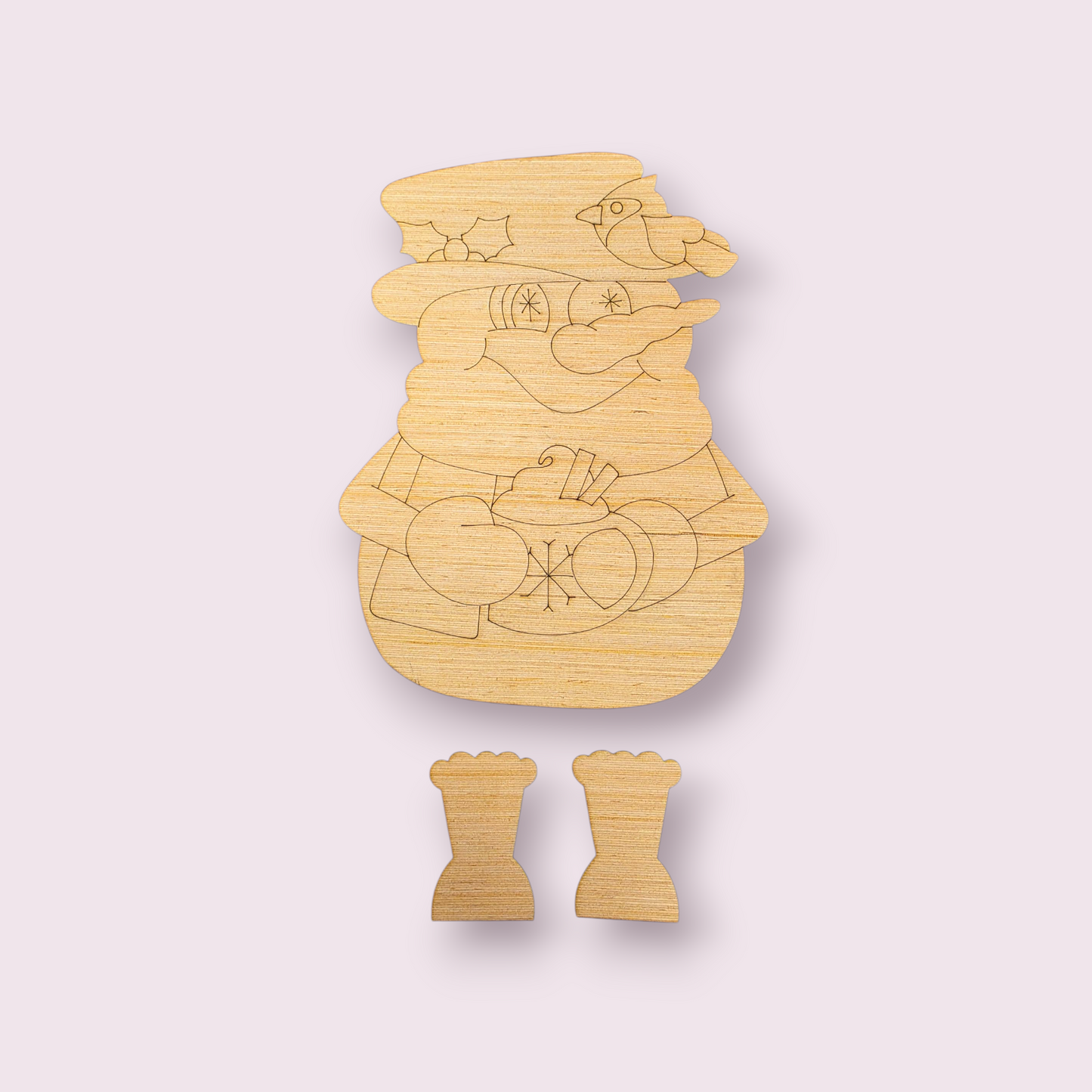 Ribbon Leg Cardinal Snowman (RL036)