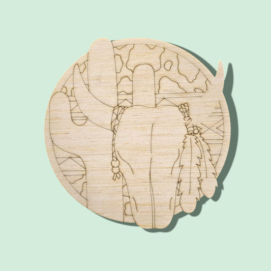 Southwest Bull Skull & Cactus (PC099)